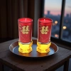 Red Double Happiness festive candles are used as traditional Chinese wedding decorations Specification image